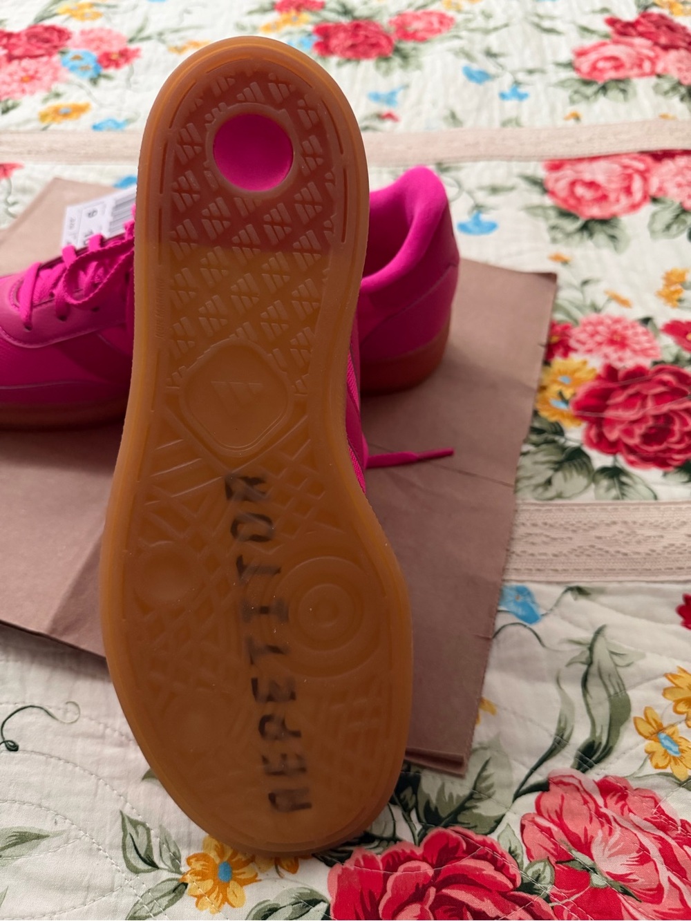 adidas Training Spezial Women’s Athletic Shoes in Bright Pink with Gum Sole - Picture 5 of 5